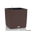 LECHUZA - Cube Cottage en polypropylène, moka L. 50 x l. 50 x H. 50 cm