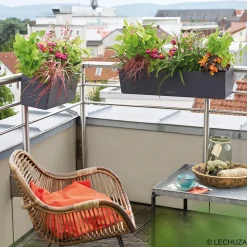 LECHUZA - Jardinière Balconera color, coloris gris ardoise - 50x19x19cm