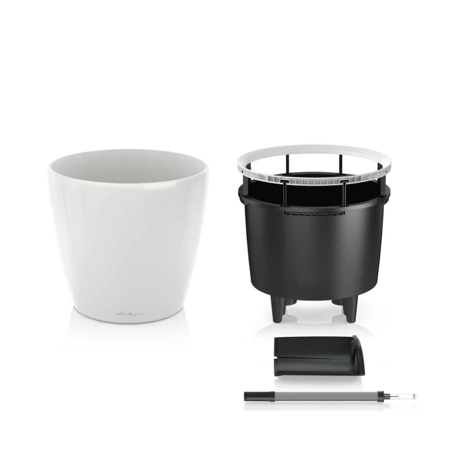 LECHUZA - Pot Classico Premium, coloris blanc D.35cm