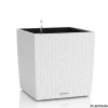 LECHUZA - Pot Cube Cottage en polypropylène, blanc L. 30 x l. 30 x H. 30 cm