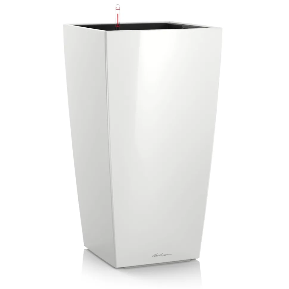 LECHUZA - Pot Cubico Premium, coloris blanc L.40xl.40xH.75cm