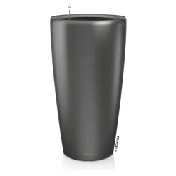 LECHUZA - Pot Rondo Premium, coloris anthracite métallisé D.40cm
