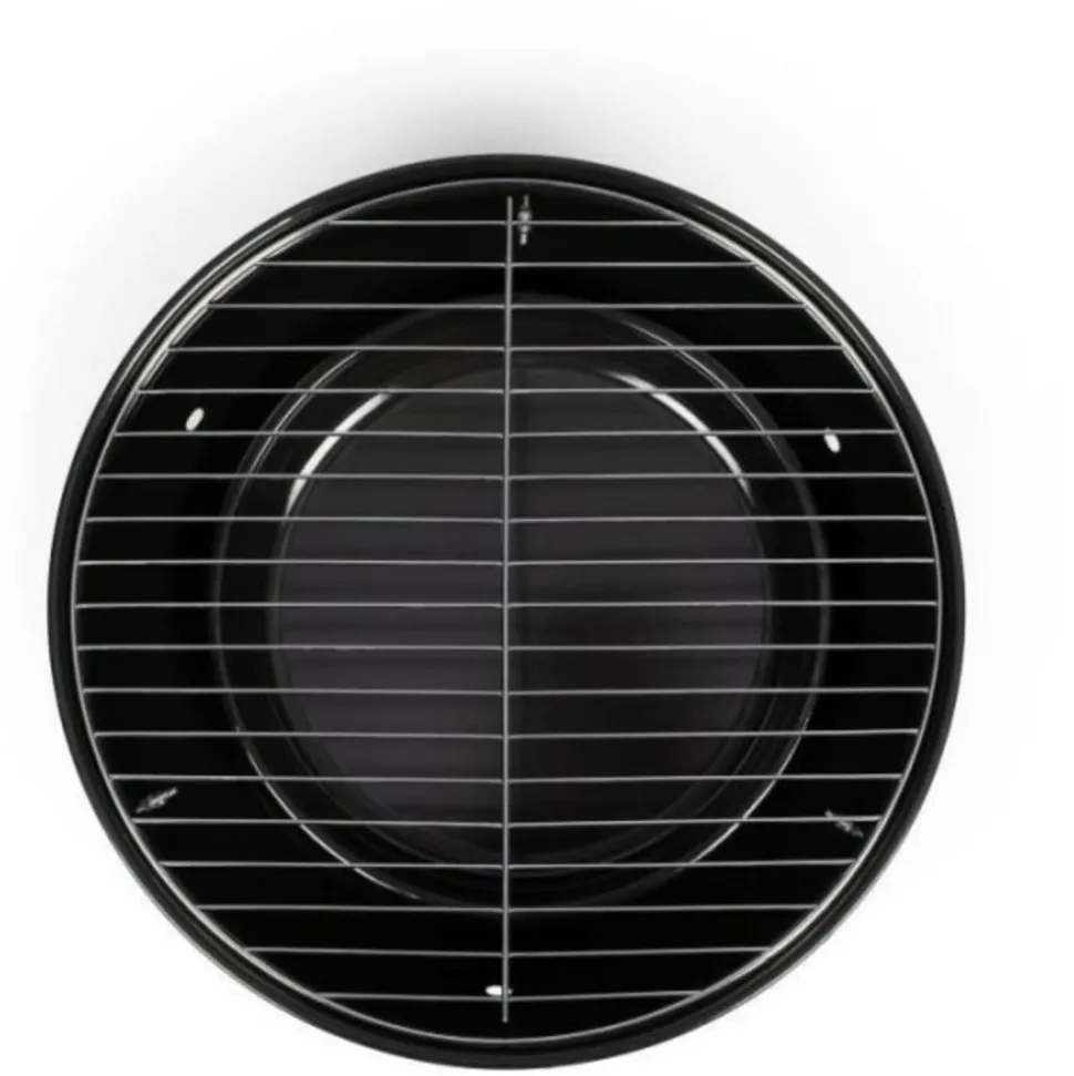 LIVOO - Barbecue a charbon portable - - doc301 - ø34 cm - grille chromé - hauteur 18 cm - poignées - loquets de sécurité