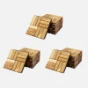 Lot de 36 dalles de terrasses 30x30cm en bois d'acacia. Motif carré. Clipsables