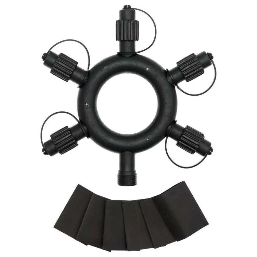 LOTTI - Connecteur en étoile noir 5 sorties pour guirlande guinguette rond ip44 230v lotti