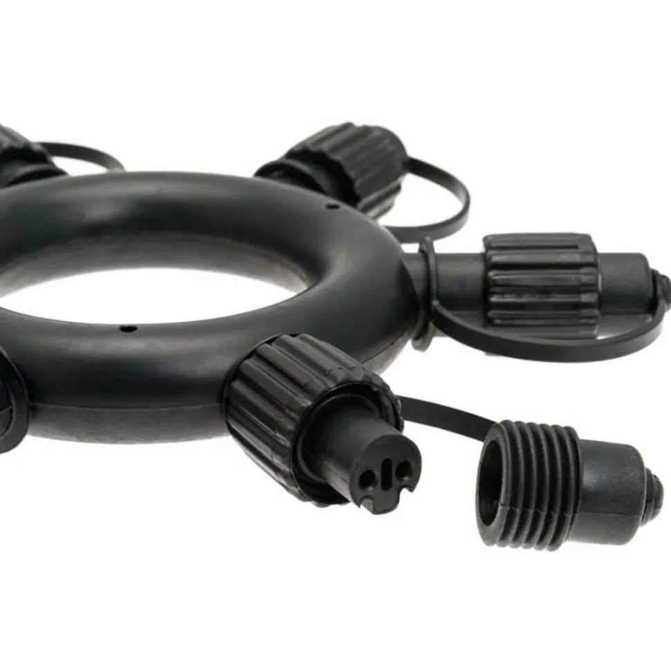 LOTTI - Connecteur en étoile noir 5 sorties pour guirlande guinguette rond ip44 230v lotti