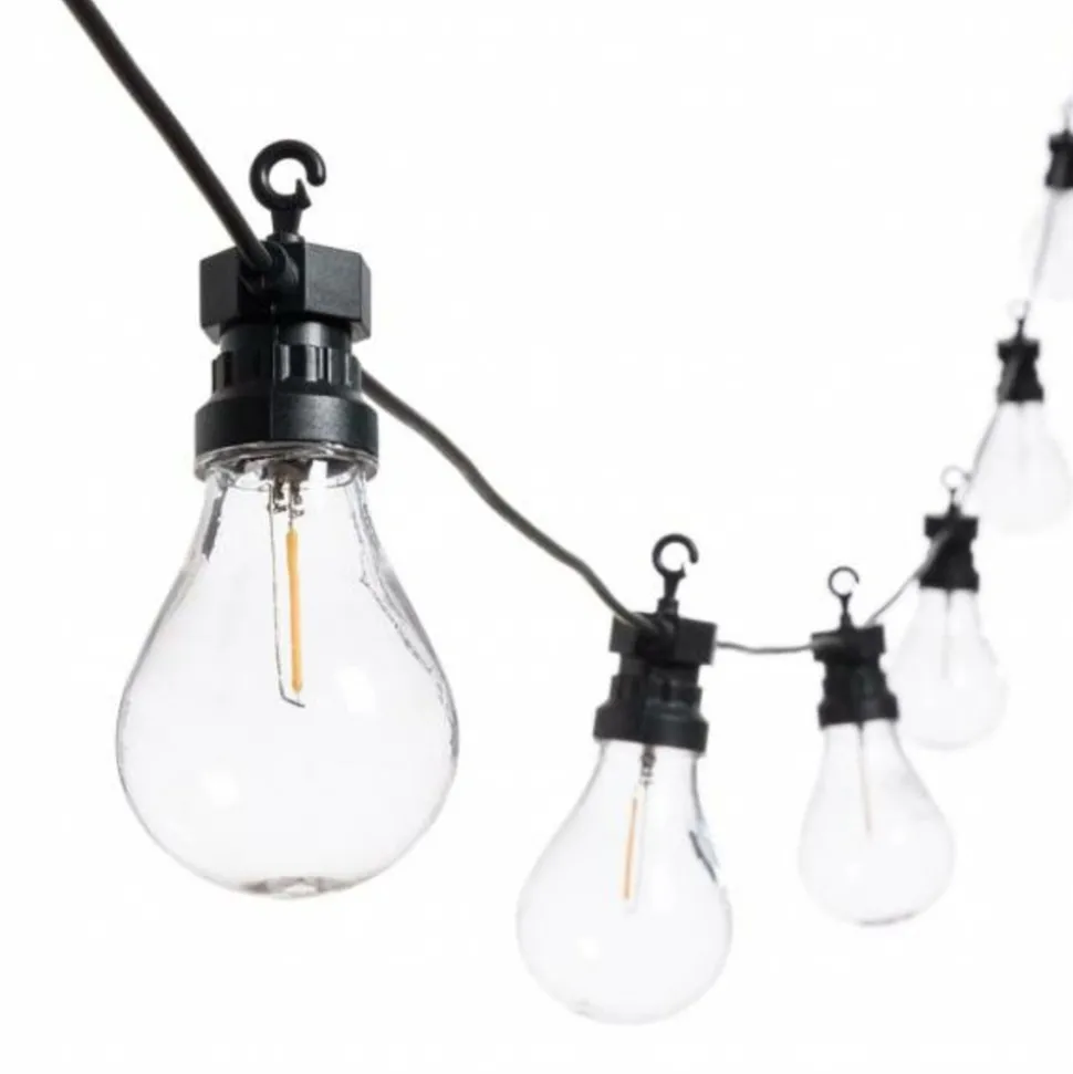 LOTTI - Guirlande lumineuse style guinguette 5m 10 ampoules poire led filament blanc chaud prolongeable 24v lotti