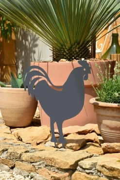 LOUIS MOULIN - Figurine à piquer coq - 42,5x42 cm - anthracite