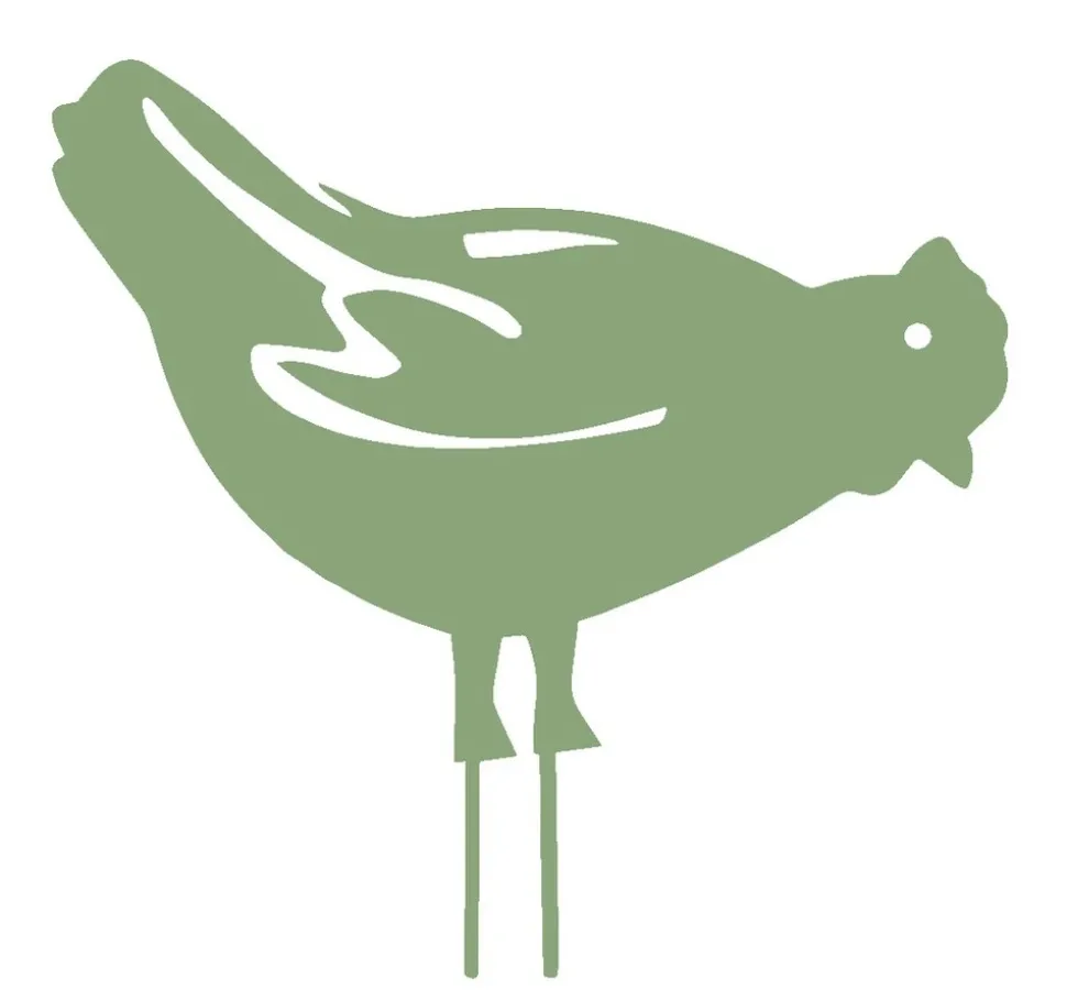 LOUIS MOULIN - Figurine à piquer poule - 28x39 cm - vert clair