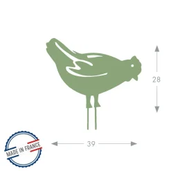 LOUIS MOULIN - Figurine à piquer poule - 28x39 cm - vert clair