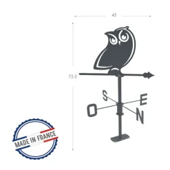 LOUIS MOULIN - Girouette hibou - 45x72,5 cm - anthracite
