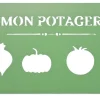 LOUIS MOULIN - Pancarte décorative en métal "mon potager" - 25x12,5cm - vert pâle