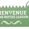 LOUIS MOULIN - Pancarte décorative en métal "bienvenue" - 31x16,5cm - vert pâle