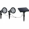 LUMI JARDIN - Spot solaire led - - family spiky - 3 w - blanc froid - pvc - noir