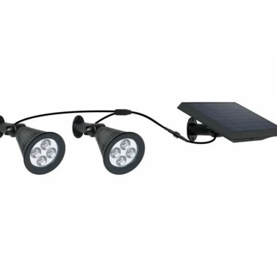 LUMI JARDIN - Spot solaire led - - family spiky - 3 w - blanc froid - pvc - noir