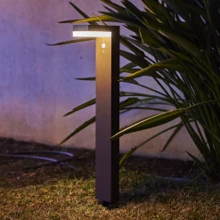 LUMISKY - Balise solaire avec détecteur cenova noir aluminium h50cm