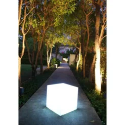 LUMISKY - Cube lumineux tabouret filaire pour extérieur led - - carry w40 - blanc - 10w - hauteur 40cm