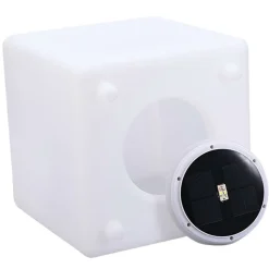 LUMISKY - Cube solaire lumineux multicolore casy blanc plastique h30cm