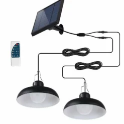 LUMISKY - Double suspensions solaires waren noir metal d18cm