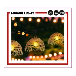 LUMISKY - Guirlande Hawaii Light 6 m avec 10 abat-jour effet paille