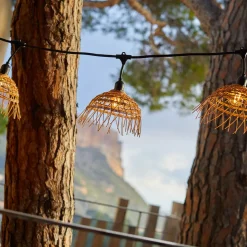 LUMISKY - Guirlande lumineuse hawaii noir poly rotin 6m