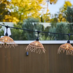 LUMISKY - Guirlande lumineuse hawaii noir poly rotin 6m