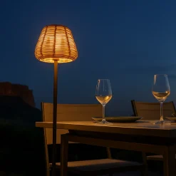LUMISKY - Lampadaire nomade midy beige poly rotin