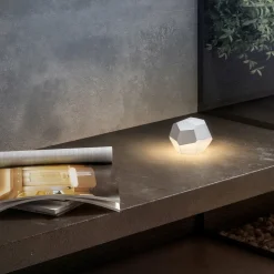 LUMISKY - Lampe de table design stone blanc aluminium h33cm