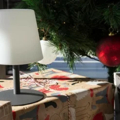LUMISKY - Lampe de table led sans fil standy mini rock - lumisky - h 25 cm - gris et blanc