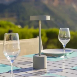 LUMISKY - Lampe de table sans fil touch roby gris aluminium