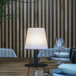 LUMISKY - Lampe de table sans fil led standy mini noir acier h25cm