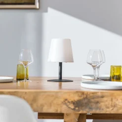 LUMISKY - Lampe de table sans fil led standy mini noir acier h25cm