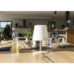 LUMISKY - Lampe de table sans fil led standy mini cream - - acier creme - blanc chaud/blanc froid - autonome 8h