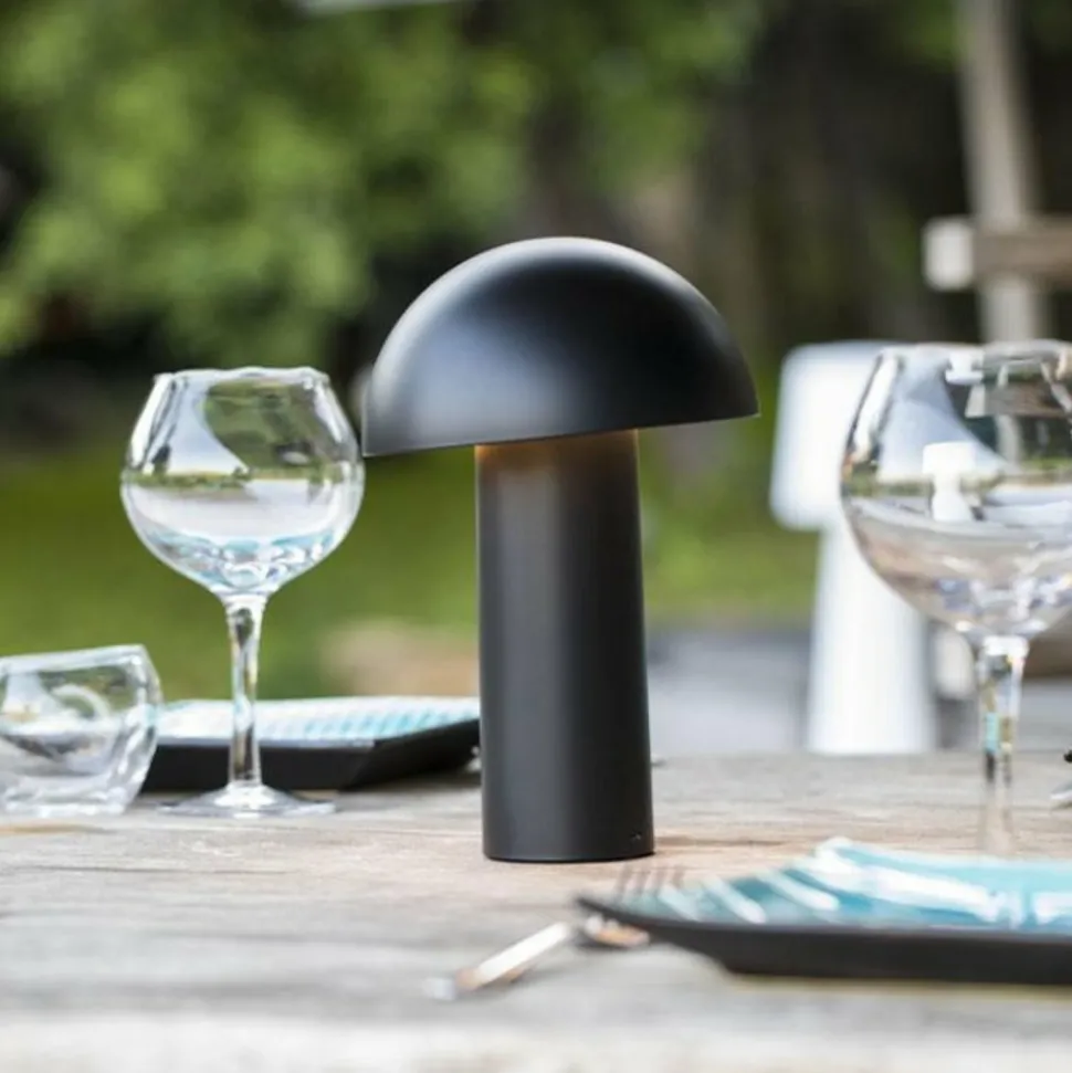LUMISKY - Lampe de table sans fil led tod noir metal h28cm