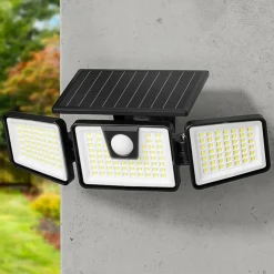 LUMISKY - Lot de 4 spots solaires avec détecteur falcon noir plastique 800lm