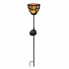 LUMISKY - Torche solaire en métal blossom noir metal h84.5cm