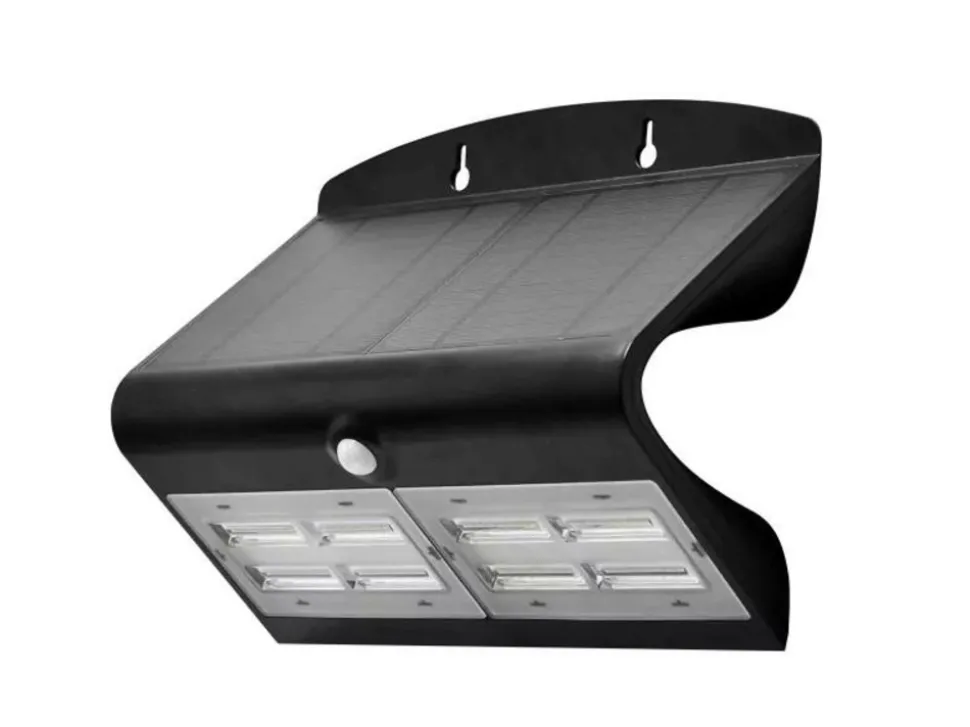 LUX OUTDOOR - Lampe solaire murale 800lm - noir