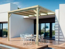 MADERLAND - Pergola adossée en bois montpellier 400 x 400 cm
