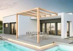 MADERLAND - Pergola en bois adossée - modèle burgos - 500 x 400 cm