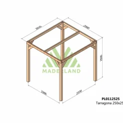 MADERLAND - Pergola en bois lamellé-collé tarragona 250 x 250 cm