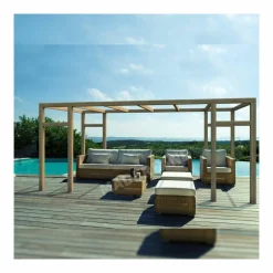 MADERLAND - Pergola en bois lamellé-collé granada 600 x 300 cm