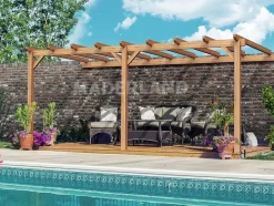 MADERLAND - Pergola en bois adossée - modèle palma - 400 x 400 cm