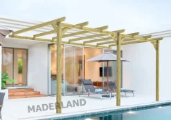 MADERLAND - Pergola en bois adossée - modèle oviedo - 420 x 300 cm