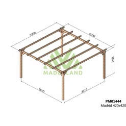 MADERLAND - Pergola en bois massif madrid 420 x 420 cm