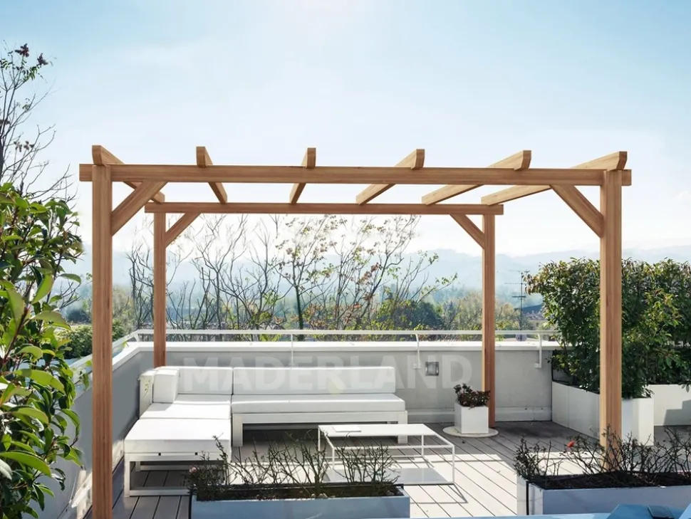 MADERLAND - Pergola en bois autoportante - modèle sitges - 400 x 300 cm