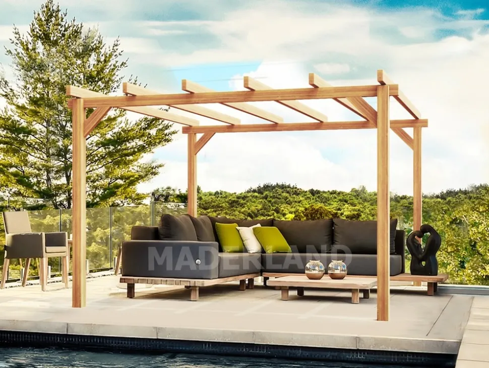 MADERLAND - Pergola en bois autoportante - modèle linares - 600 x 400 cm