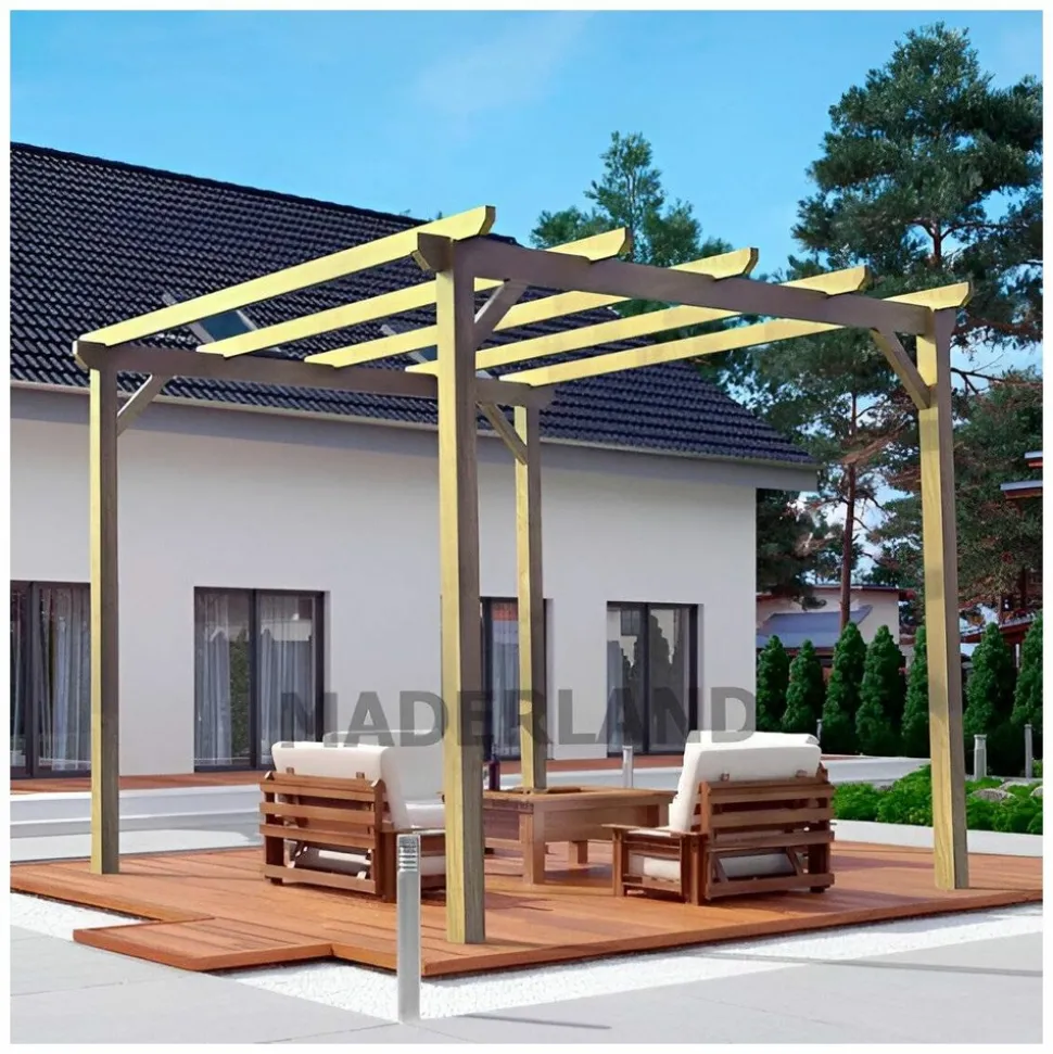 MADERLAND - Pergola en bois massif madrid 300 x 300 cm