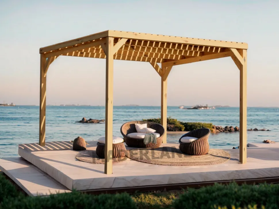 MADERLAND - Pergola en bois toulouse avec toit semi-ouvert 400 x 300 cm