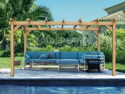 MADERLAND - Pergola en bois autoportante - modèle valencia - 800 x 300 cm