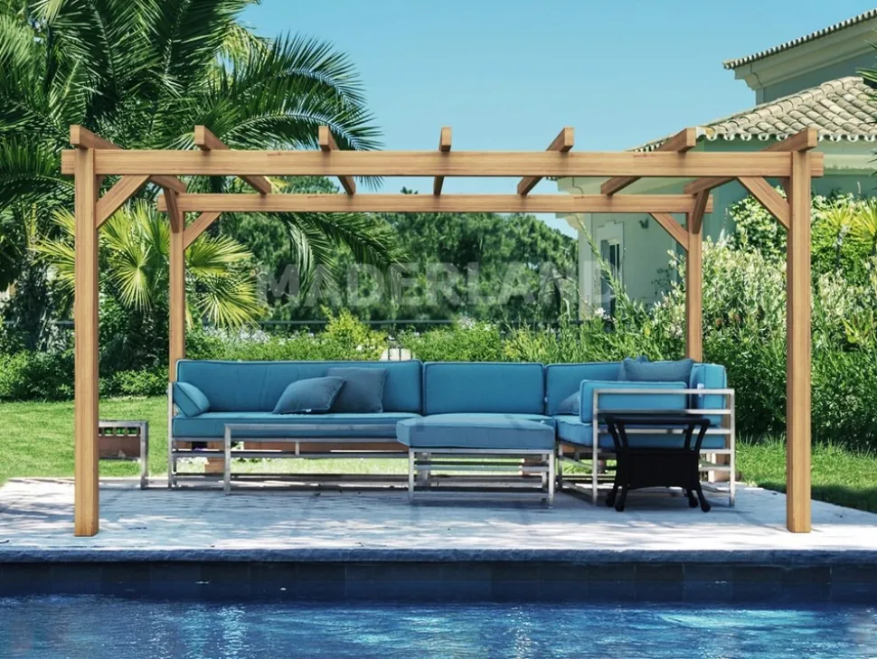 MADERLAND - Pergola en bois autoportante - modèle valencia - 900 x 300 cm